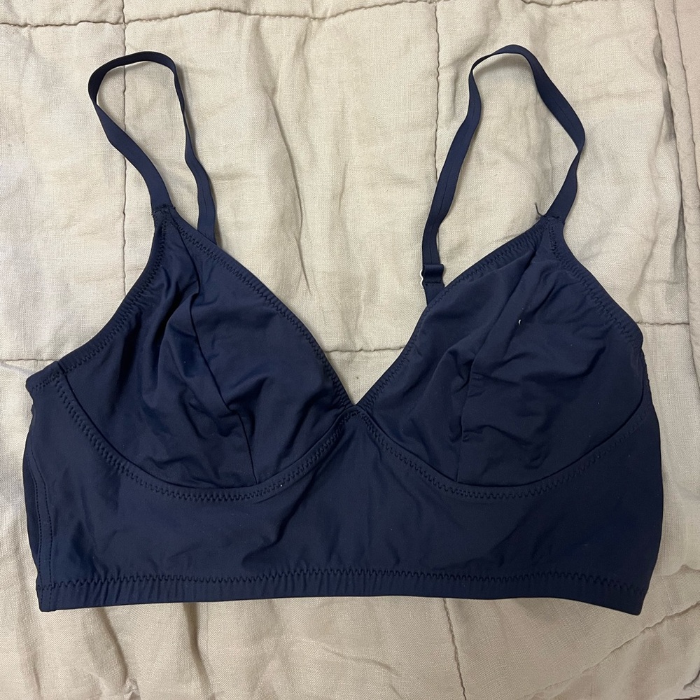 Fortnight Navy Longline Swim Top
